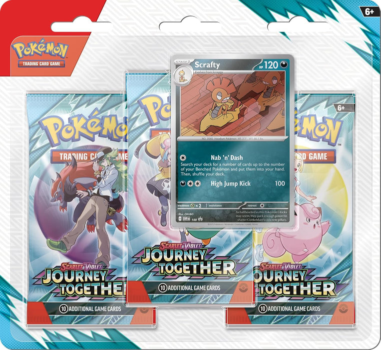Pokémon TCG: Journey Together 3 Pack Blister: Yanmega/Scrafty