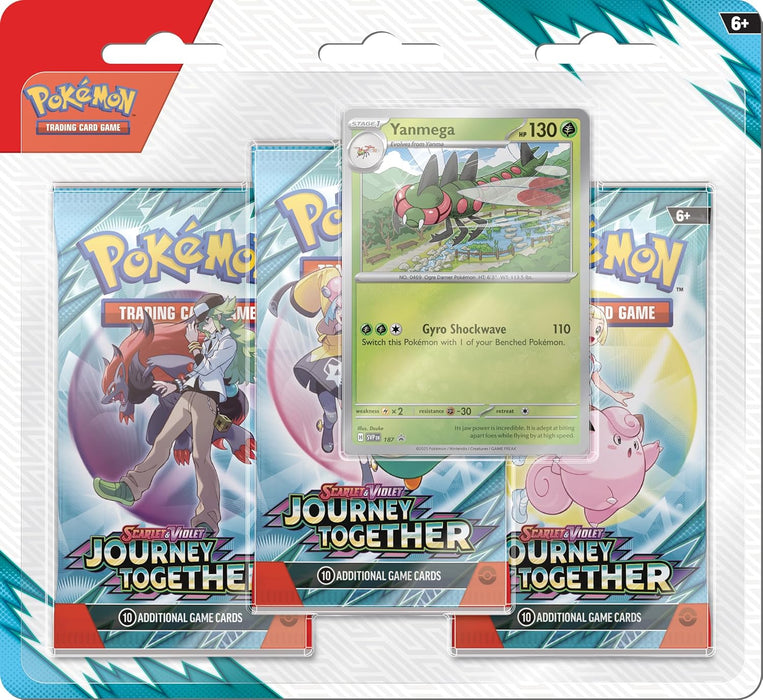 Pokémon TCG: Journey Together 3 Pack Blister: Yanmega/Scrafty